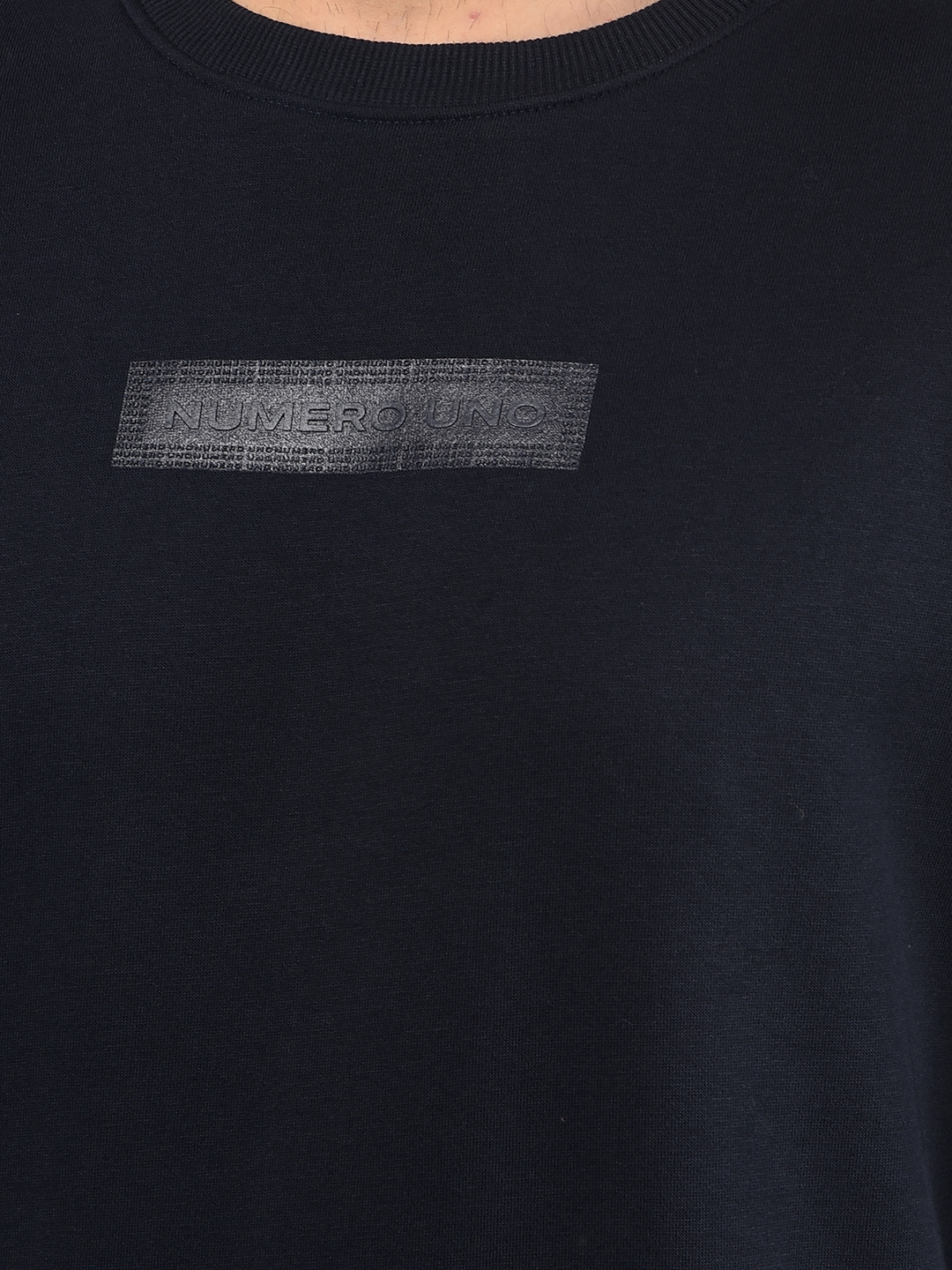 Numero Uno Men Solid Navy Sweat Shirt